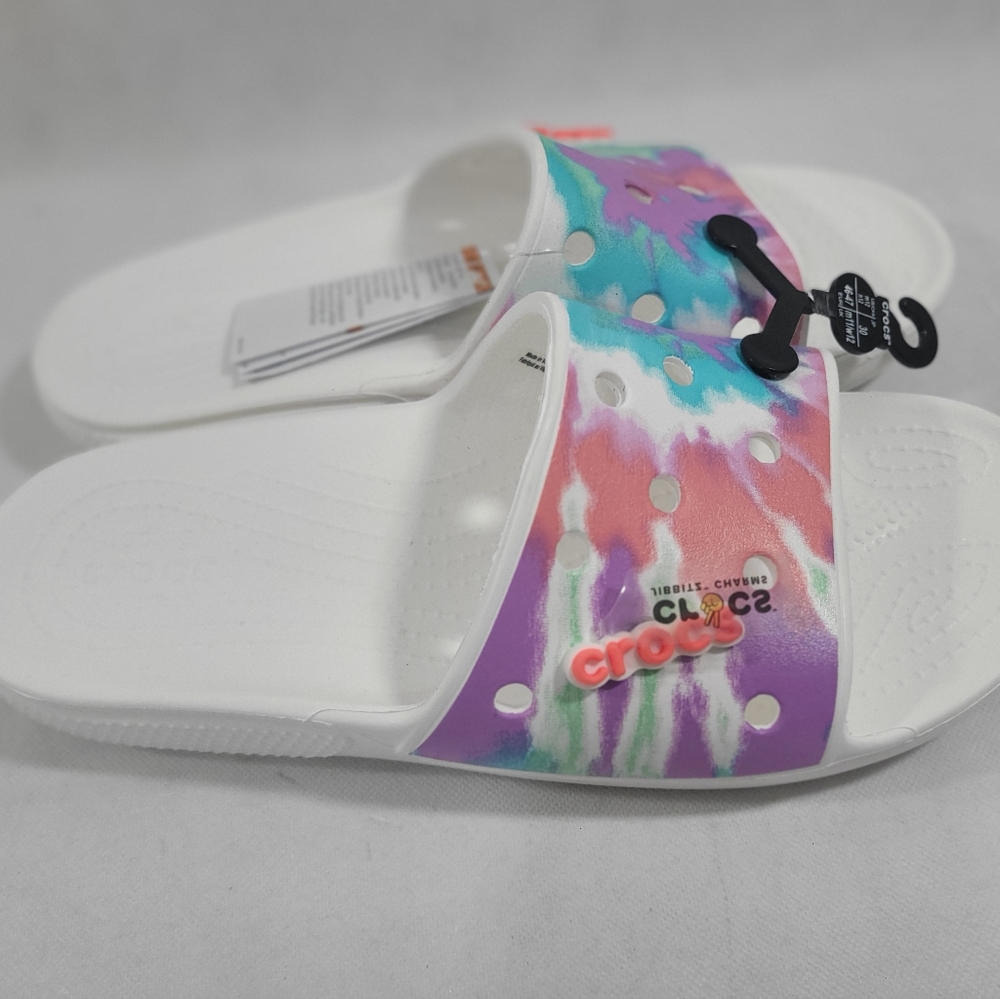 Crocs Unisex Classic Crocs Tie Dye Comfortable Slide Sandals Men's Sizes 12
